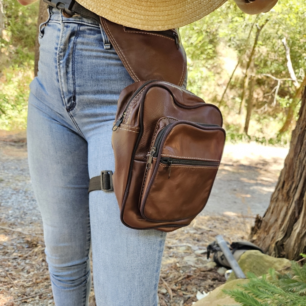 Handmade sheepskin multi-purpose waist bag